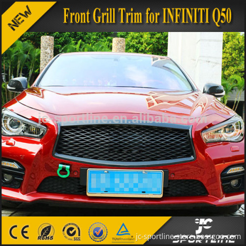 Carbon Fiber Overlay Front Grill Trim Cover for 2014-2016 Infiniti Q50 S